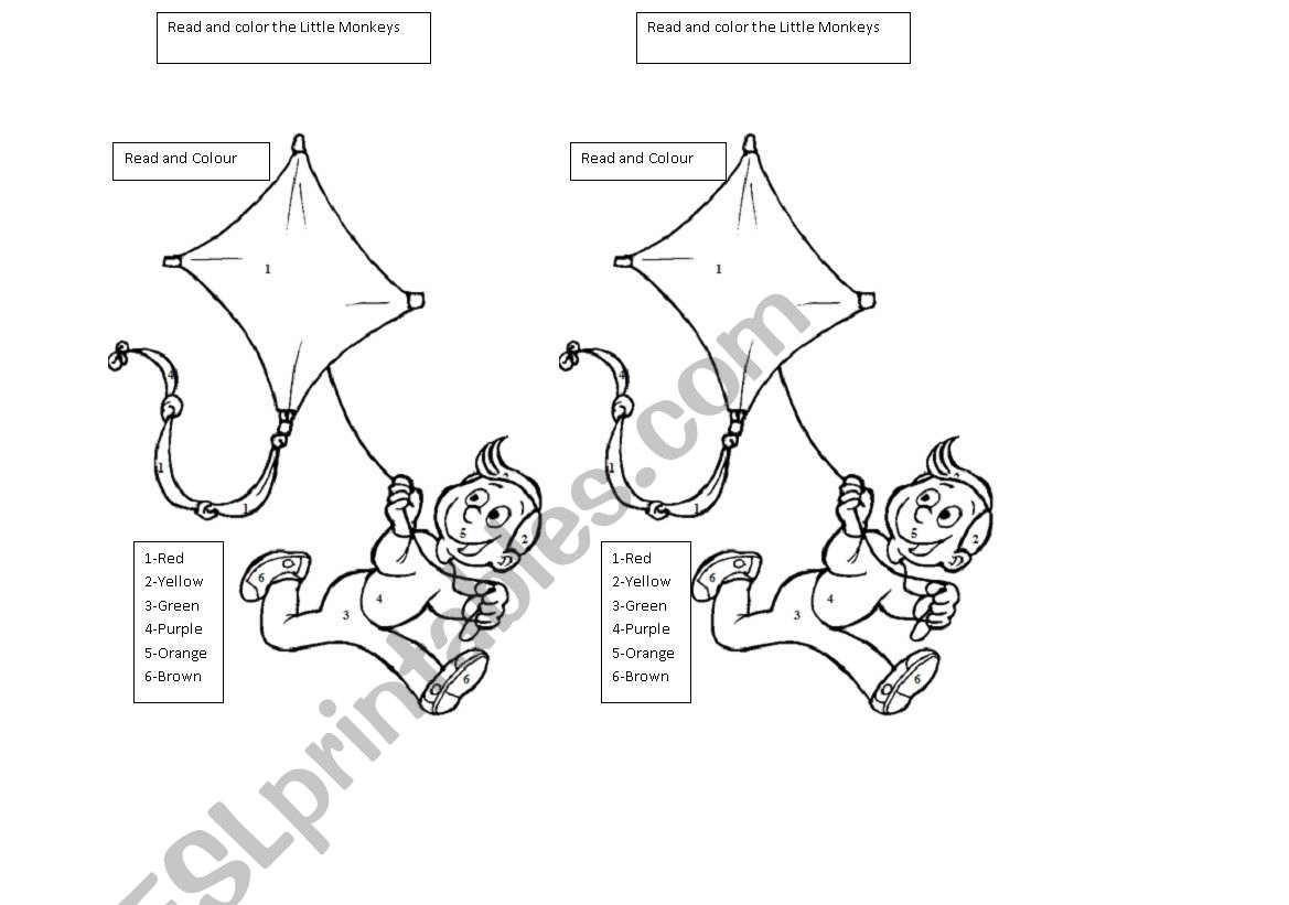 COLOURING PAGE  COLOURS worksheet