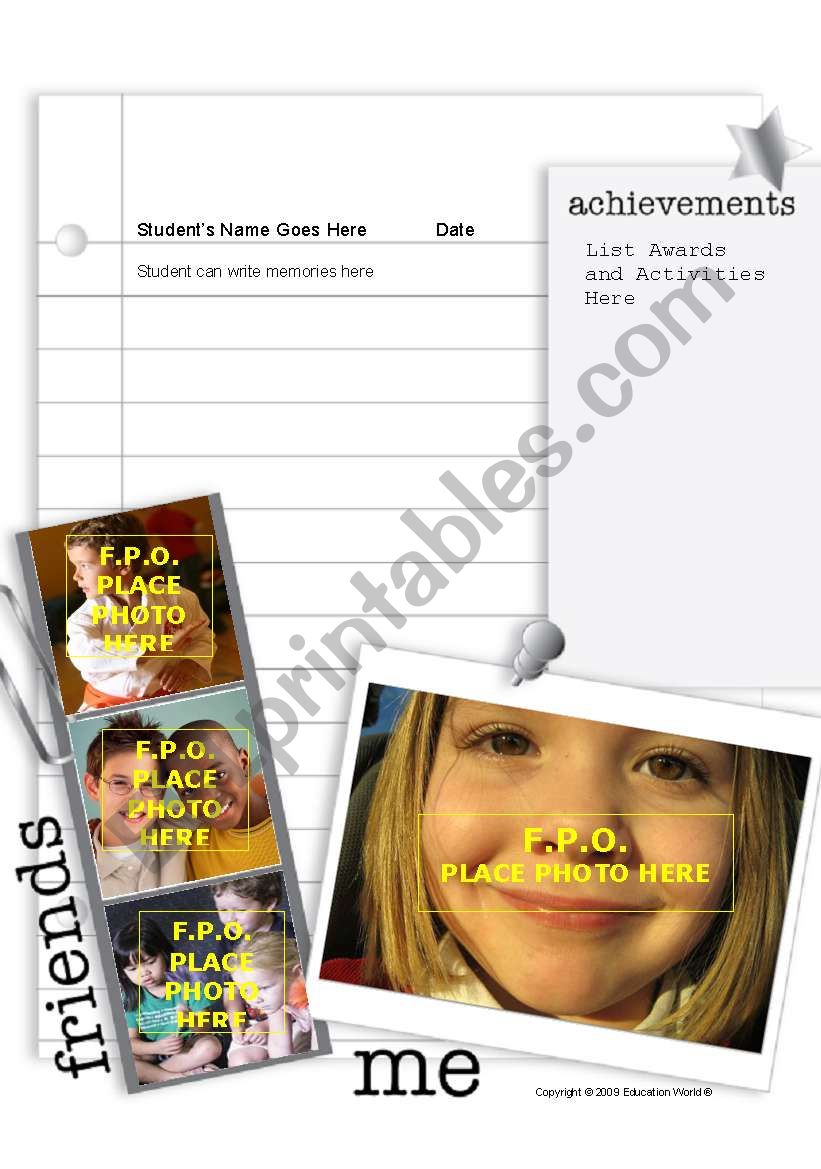 yearbook worksheet
