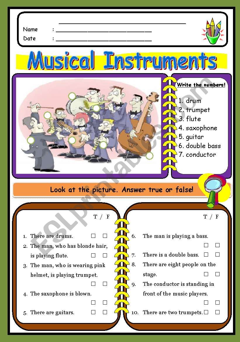 Musical Instruments worksheet