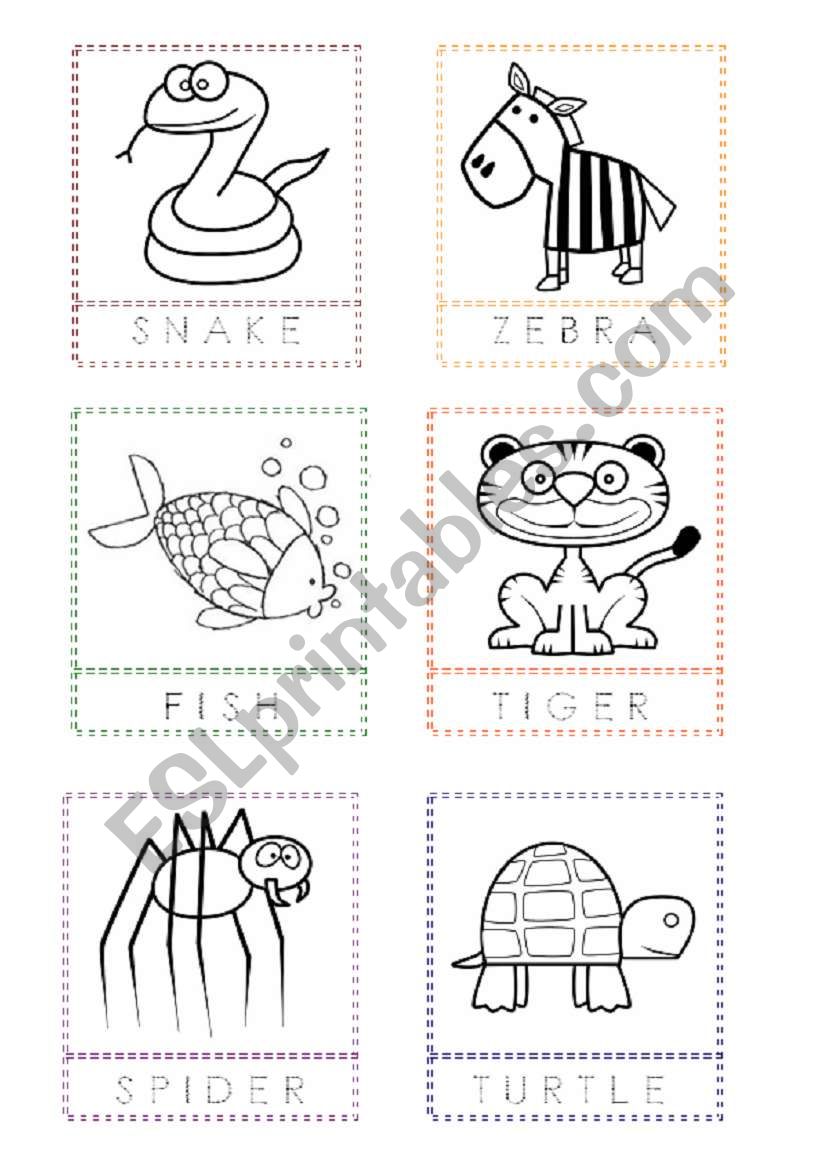 Animal Flashcards for painting and writing the letters (4)