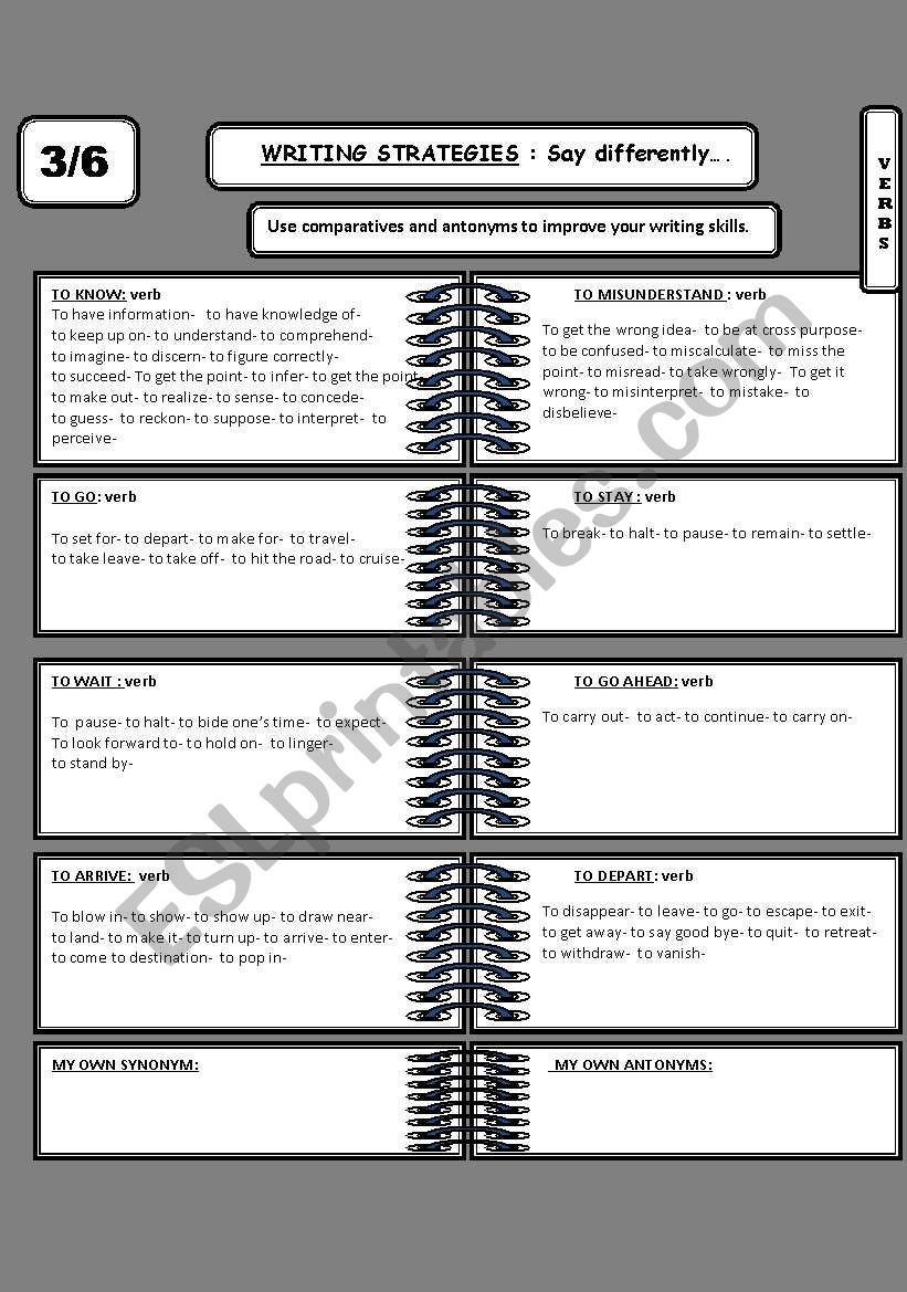 Synonyms and antonyms worksheet