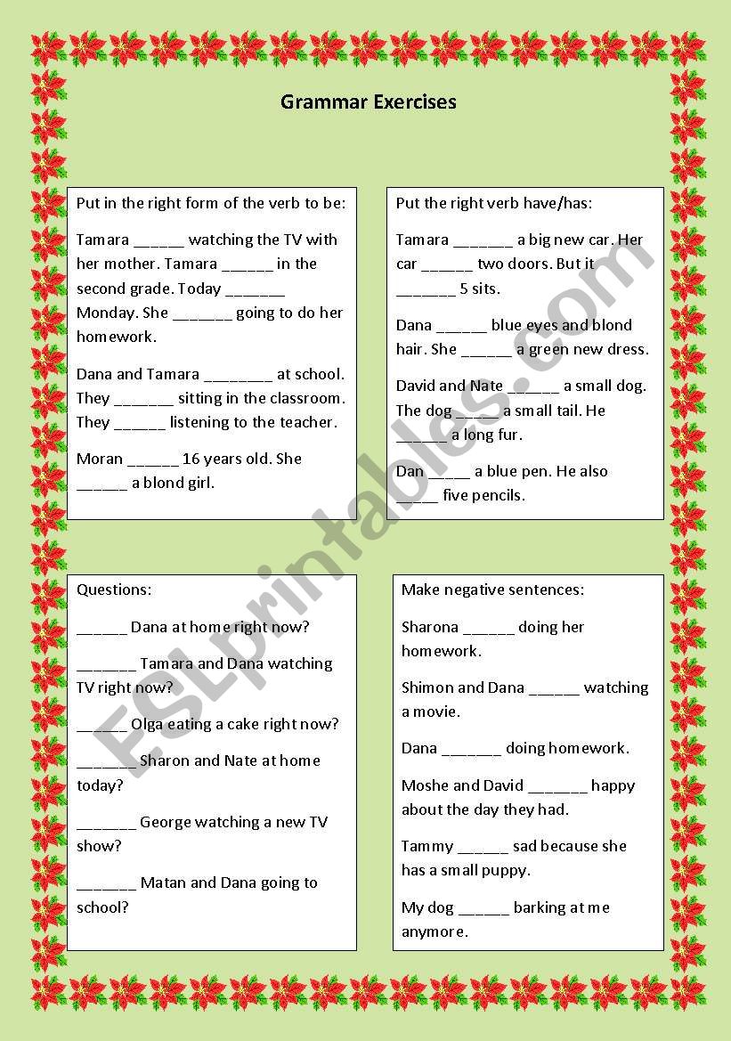 Grammar worksheet