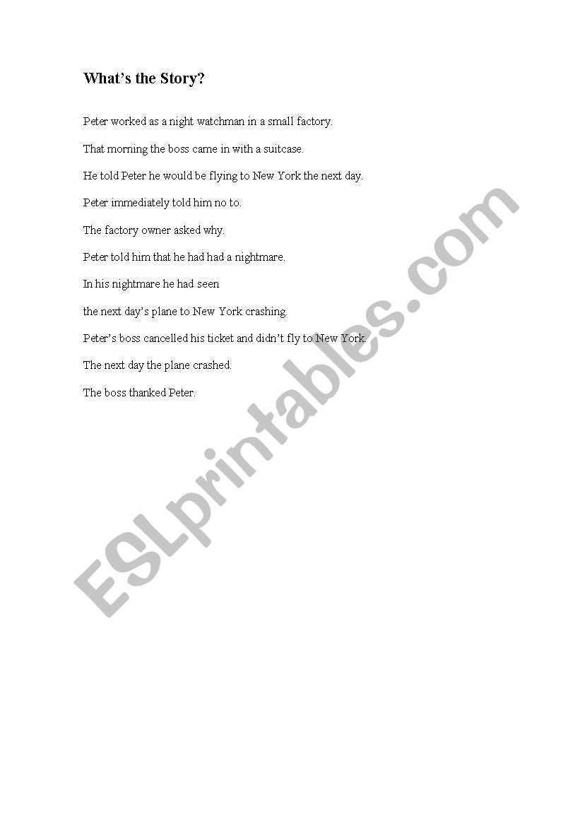 Whats the Story? worksheet