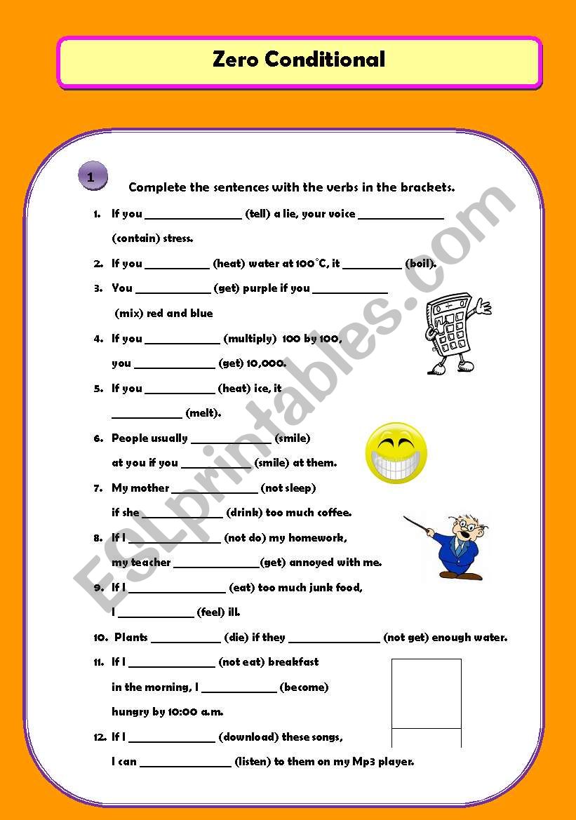 Zero Conditional worksheet