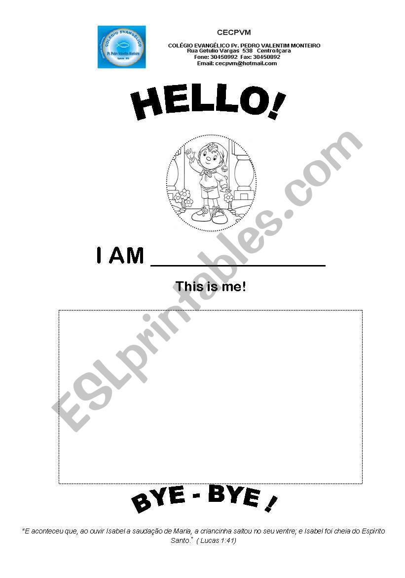 Greetins, hello and bye-bye worksheet