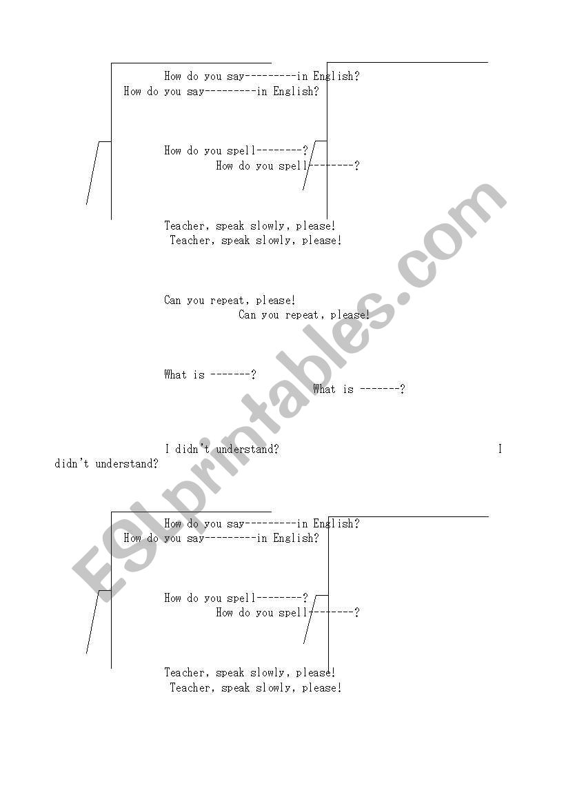 Useful expressions worksheet