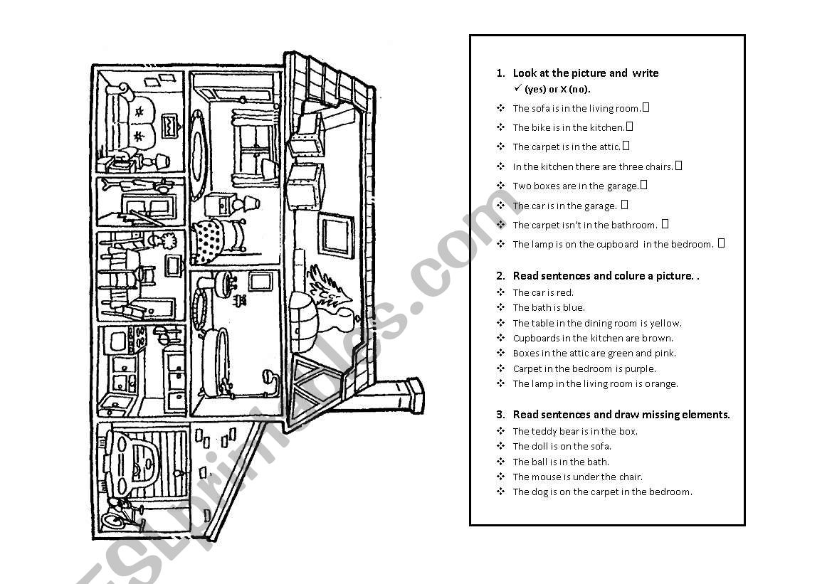 My little house worksheet