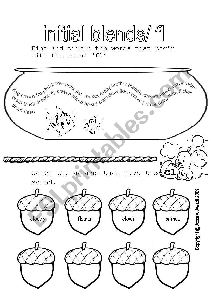 fl blends / phonics practice worksheet