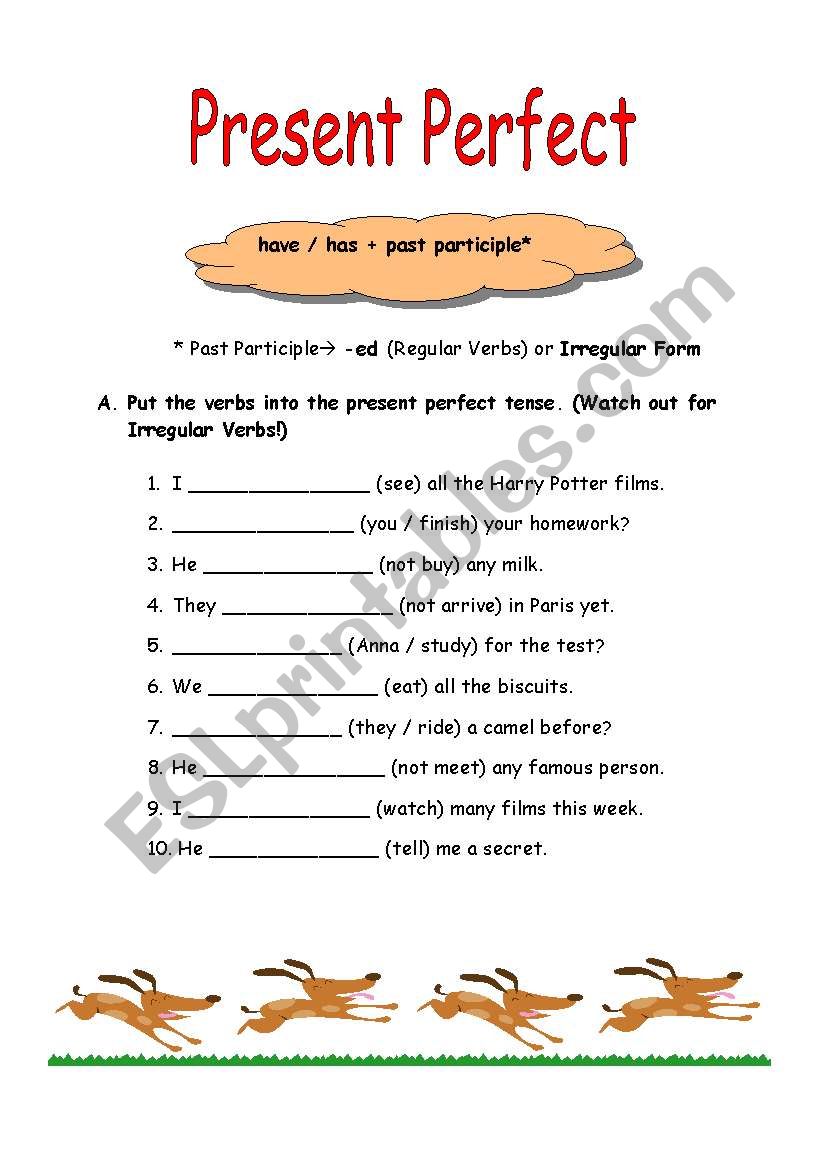 Present Perfect worksheet