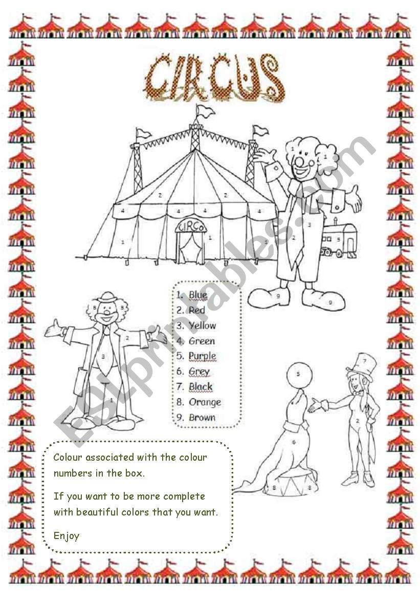 circus esl worksheet by marinaru