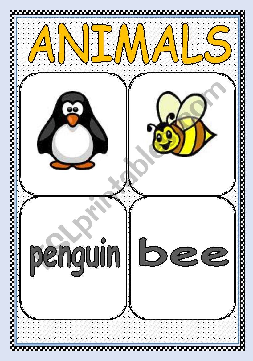 ANIMALS FLASHCARD or POSTER ( Part : 3 ) | TWO PAGES |