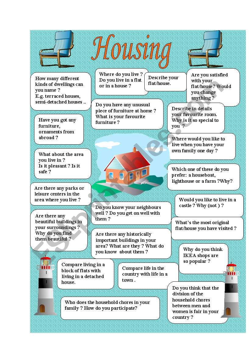 Housing - speaking worksheet