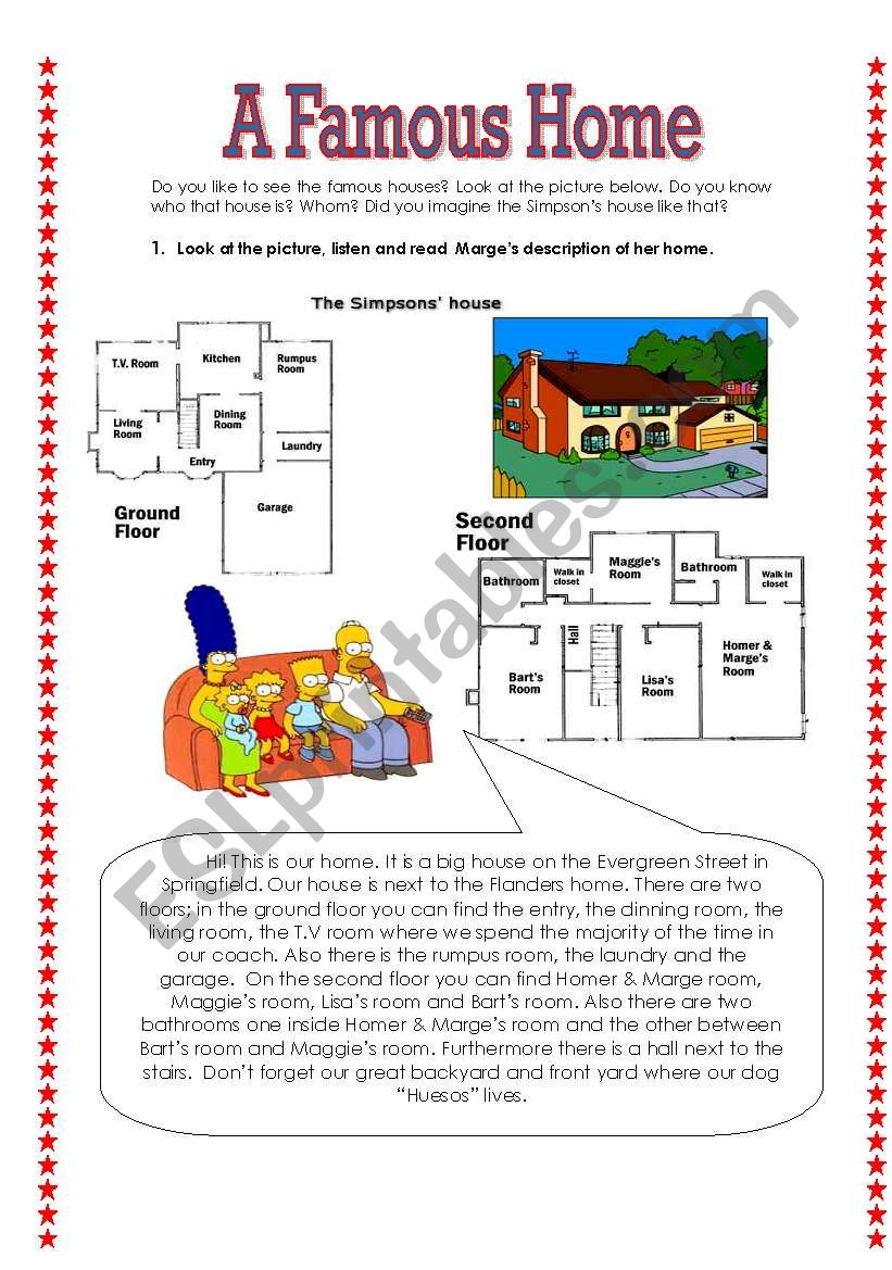 a famous home worksheet