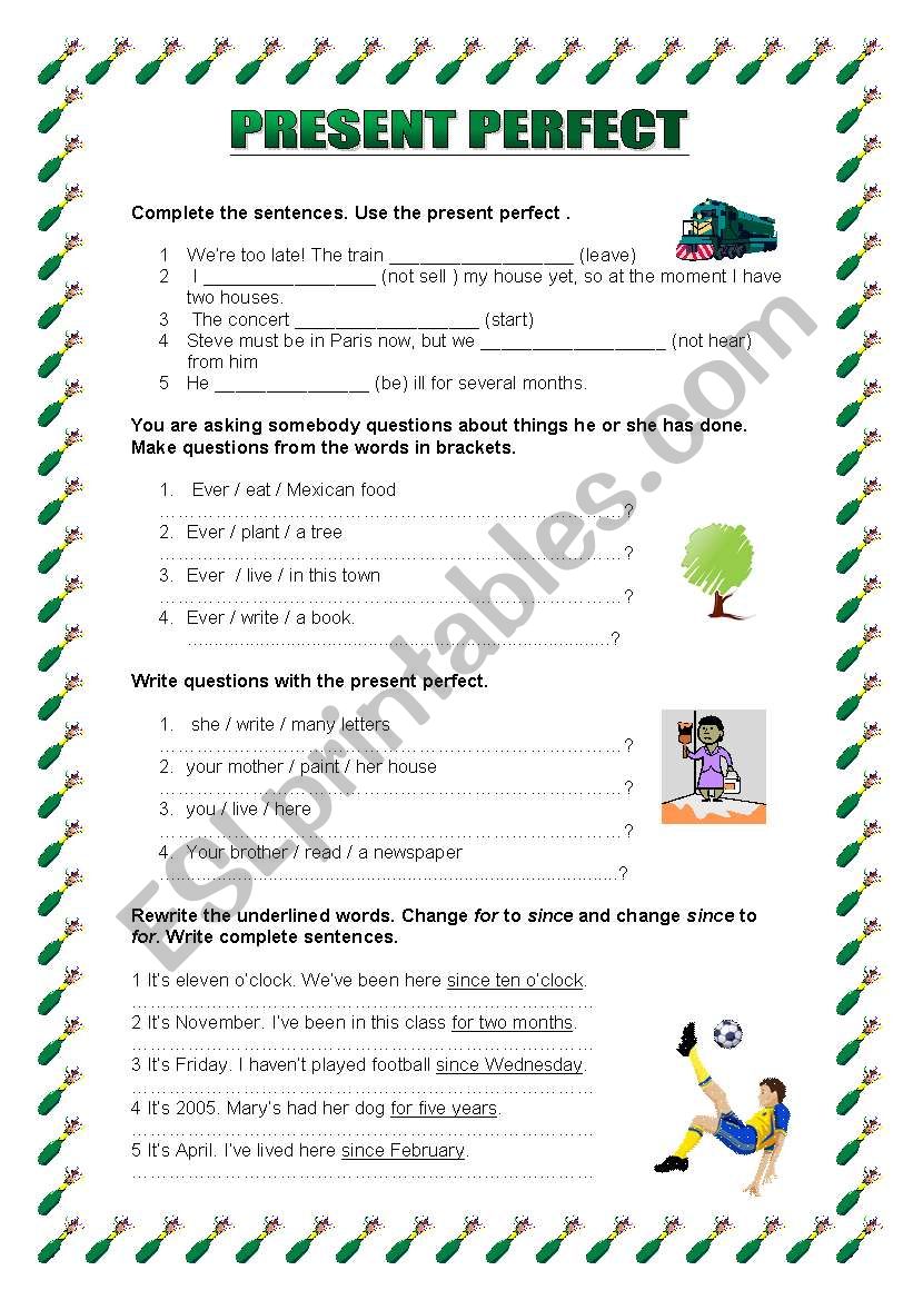 PRESENT PERFECT worksheet