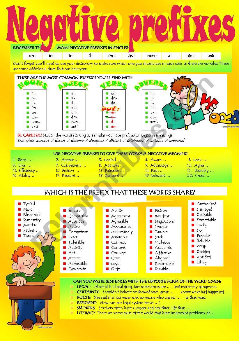 WORD FORMATION: NEGATIVE PREFIXES (Part 2)