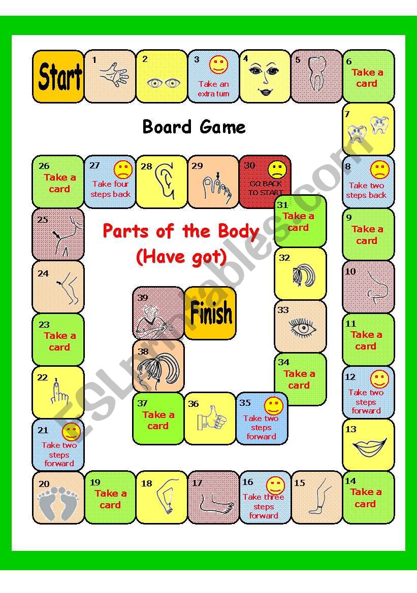 PARTS OF THE BODY + HAVE GOT (BOARD GAME)