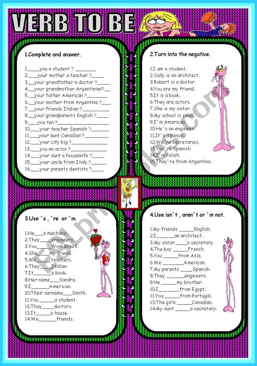 VERB TO BE worksheet