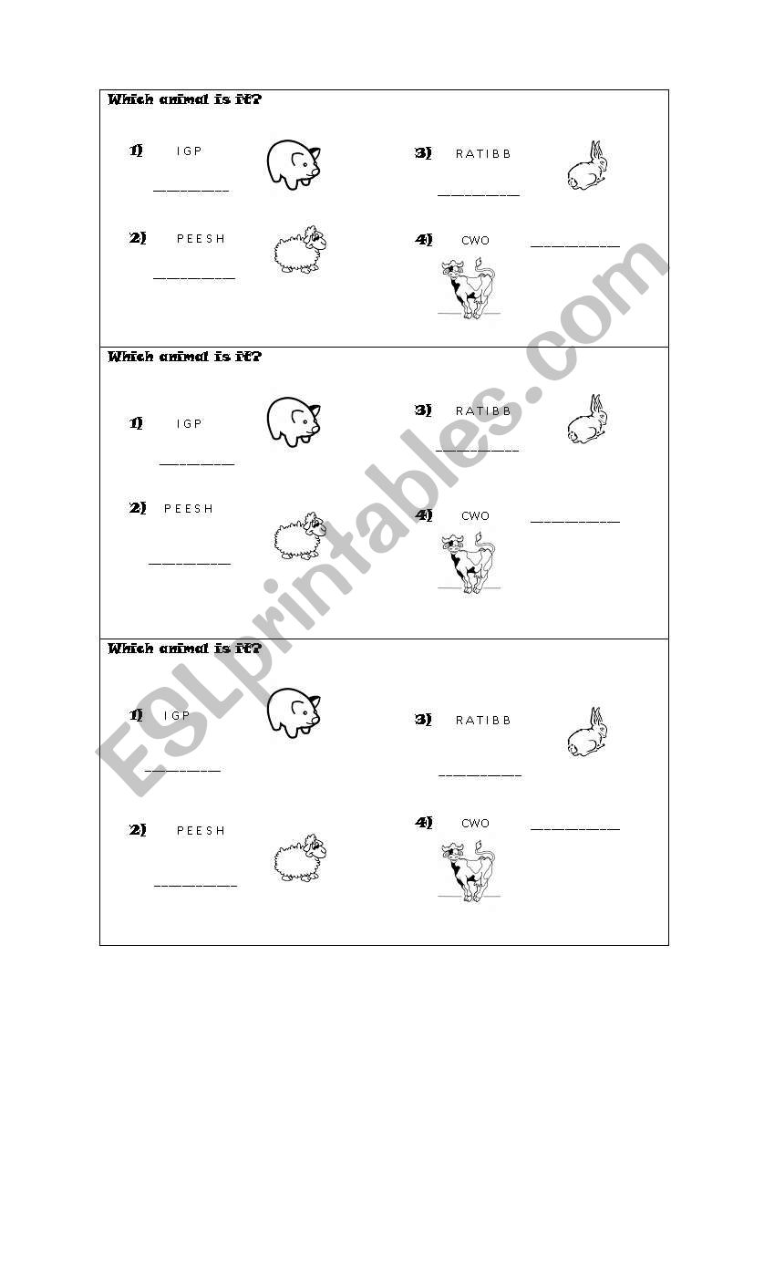 Which animal is it? worksheet