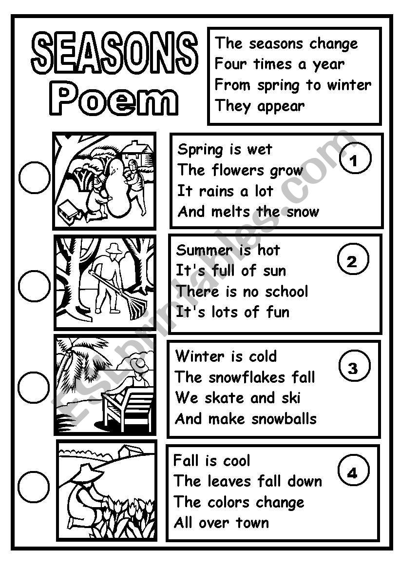 SEASONS POEM worksheet