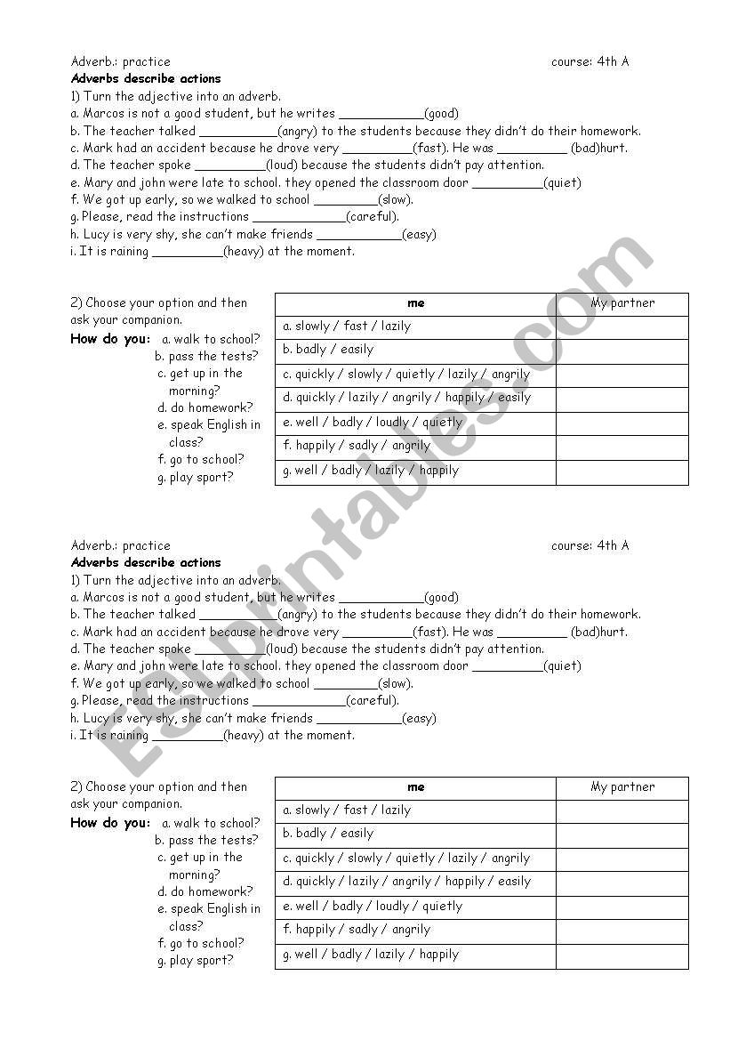 common adverbs worksheet