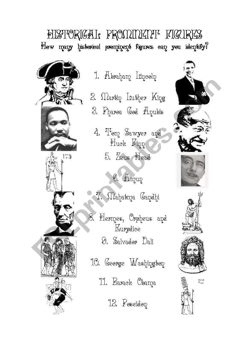 Historical prominent figures worksheet