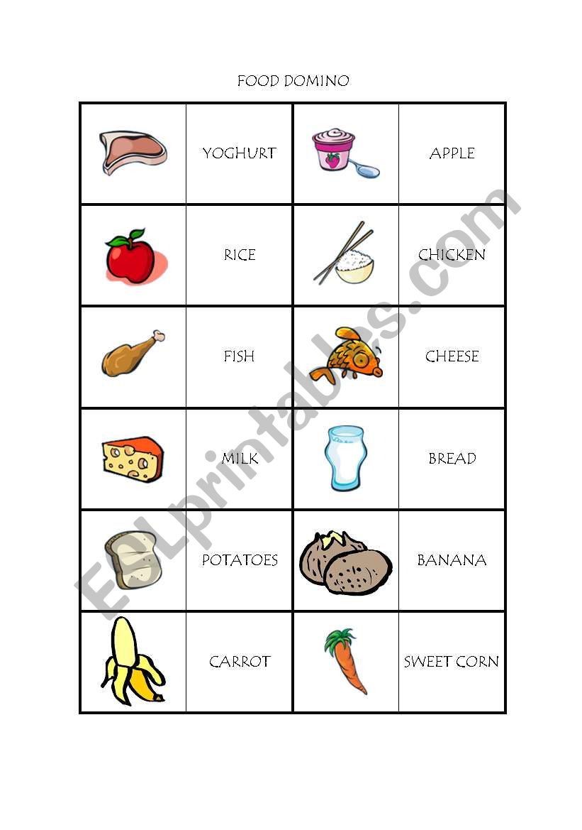 FOOD DOMINO worksheet