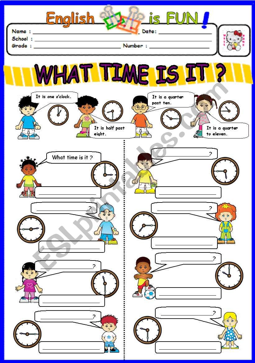 What time is it ? worksheet