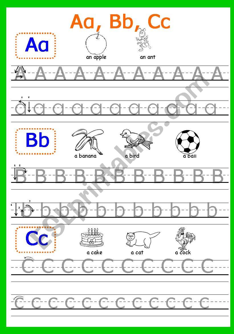 Aa, Bb, Cc  writing. Part 1 (3 pages)