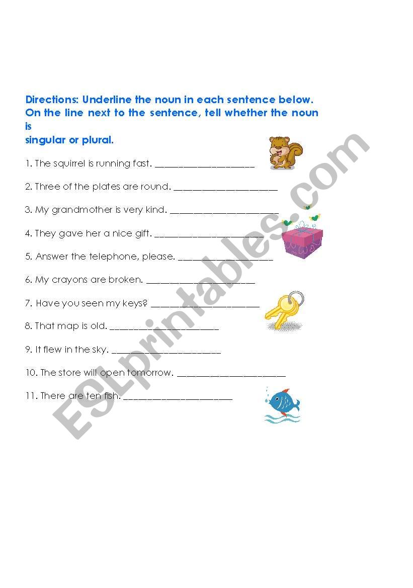 plural  noun worksheet
