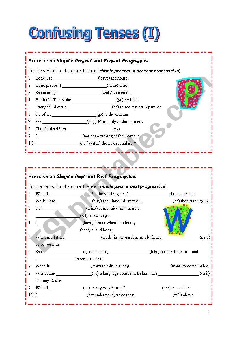 Confusing Tenses (I) worksheet