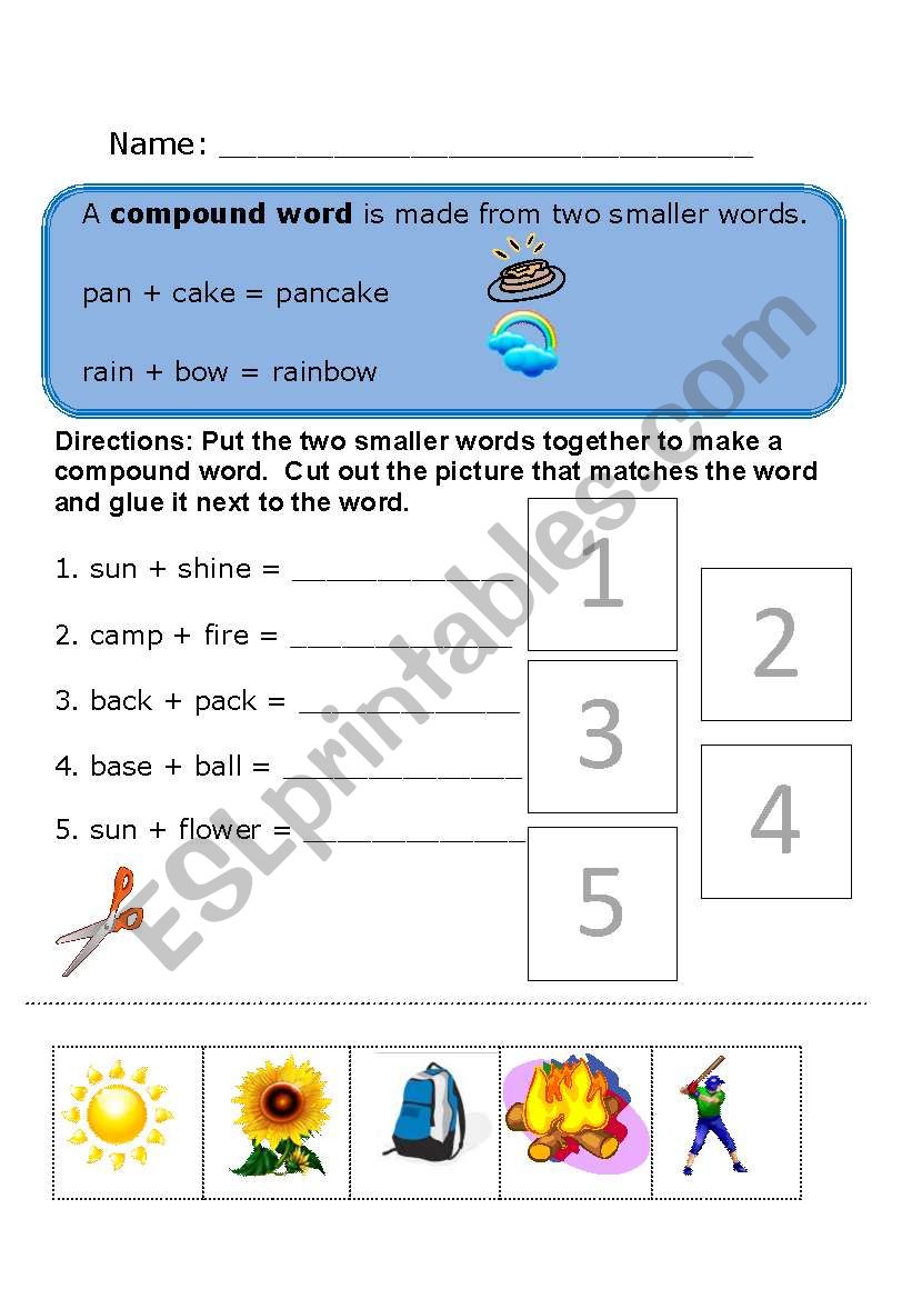 compound words worksheet