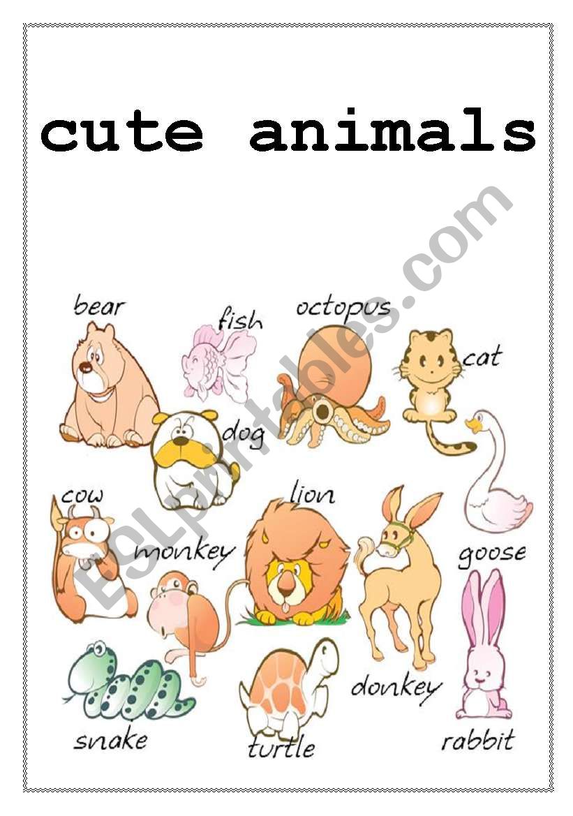 cute animals worksheet