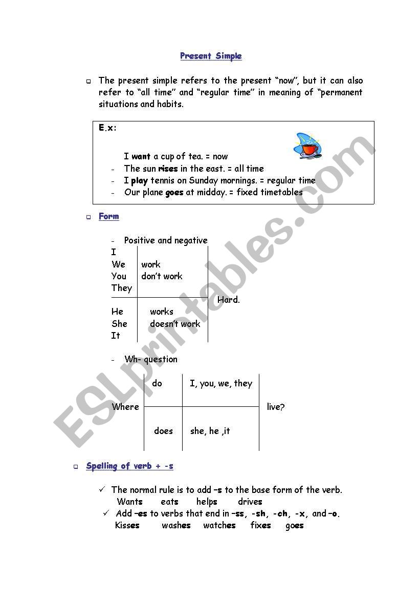Grammar Present Simple worksheet