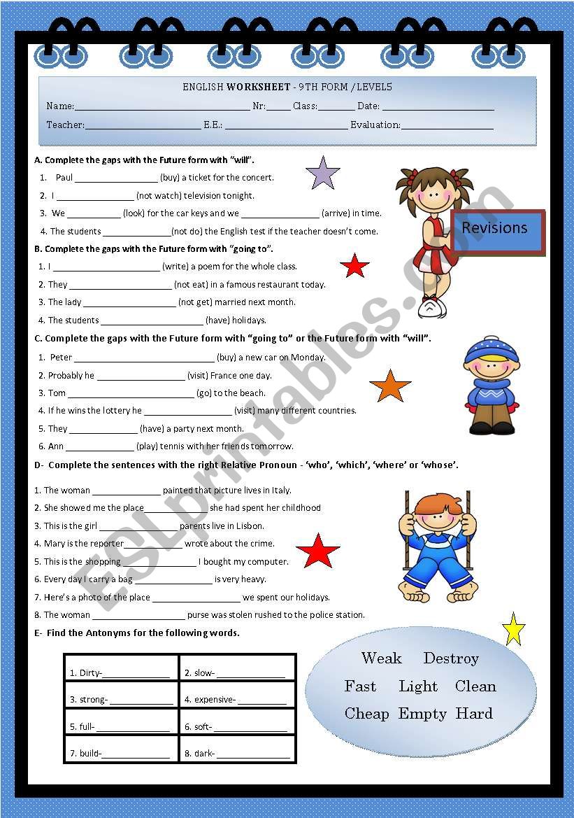 Revisions-Worksheet worksheet