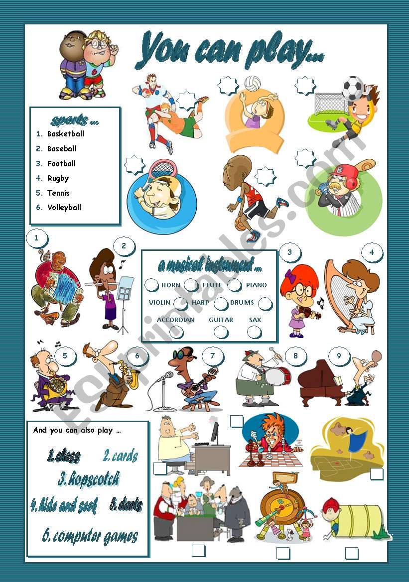 YOU CAN PLAY... worksheet