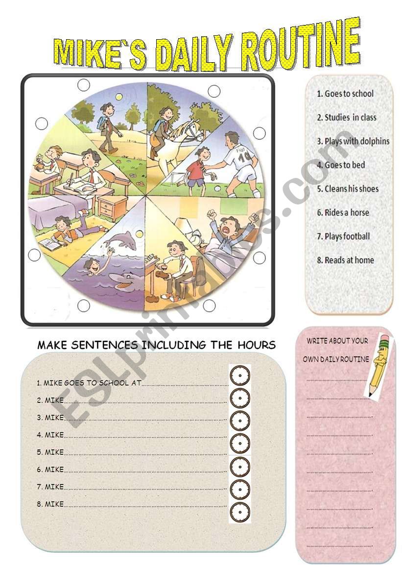 MIKEÂ´S DAILY ROUTINE worksheet