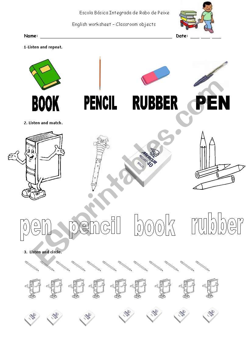 CLASSROOM OBJECTS worksheet