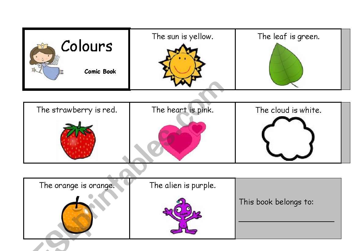 Colours Comic Book worksheet