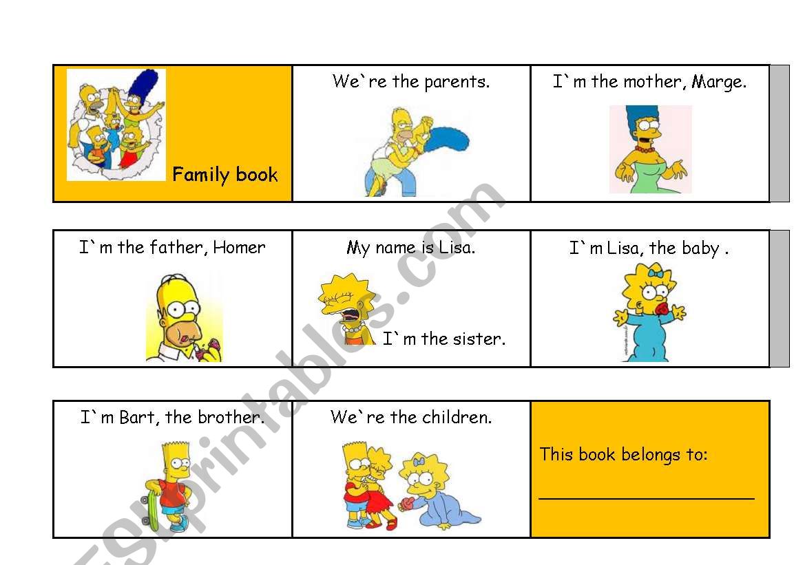 Family Comics Book worksheet