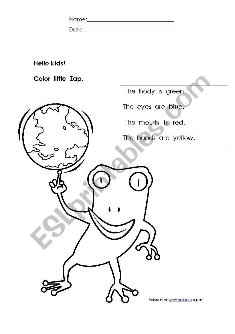 Read and color worksheet