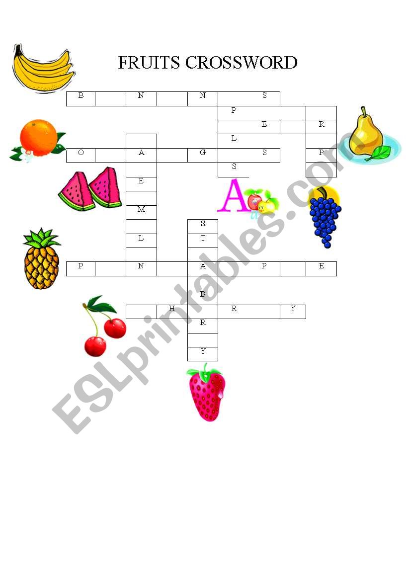 Fruit Crossword worksheet