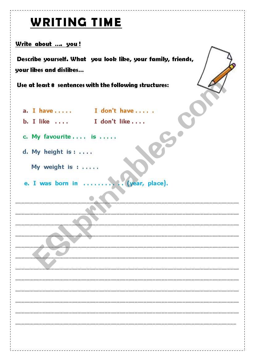 Writing  Activity -  personal details