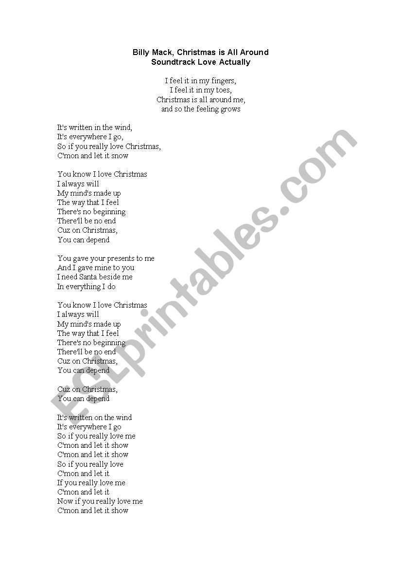 Christmas is all around you  worksheet