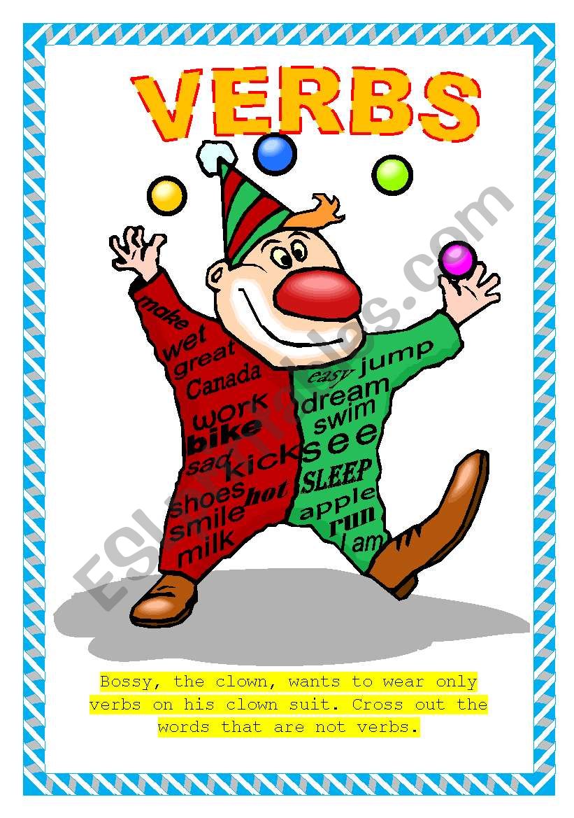 Verb Clown worksheet