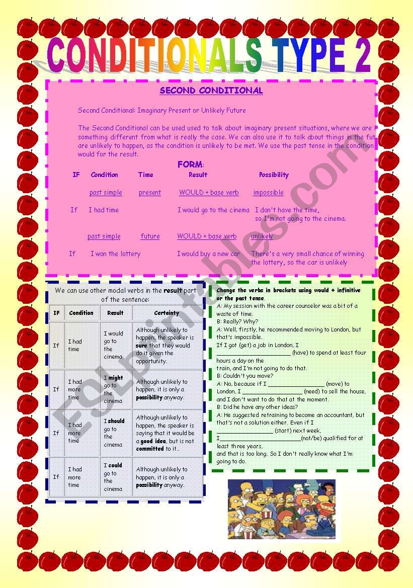 CONDITIONALS TYPE 2 worksheet