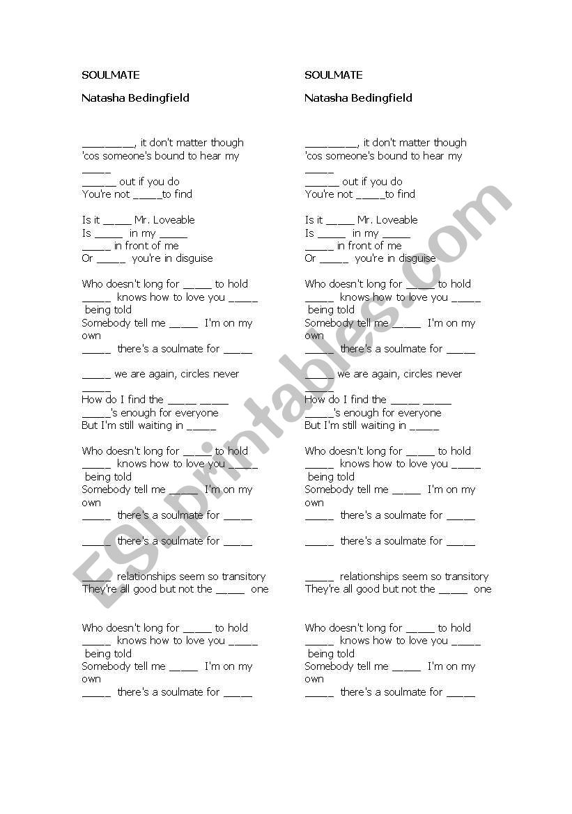 song club worksheet