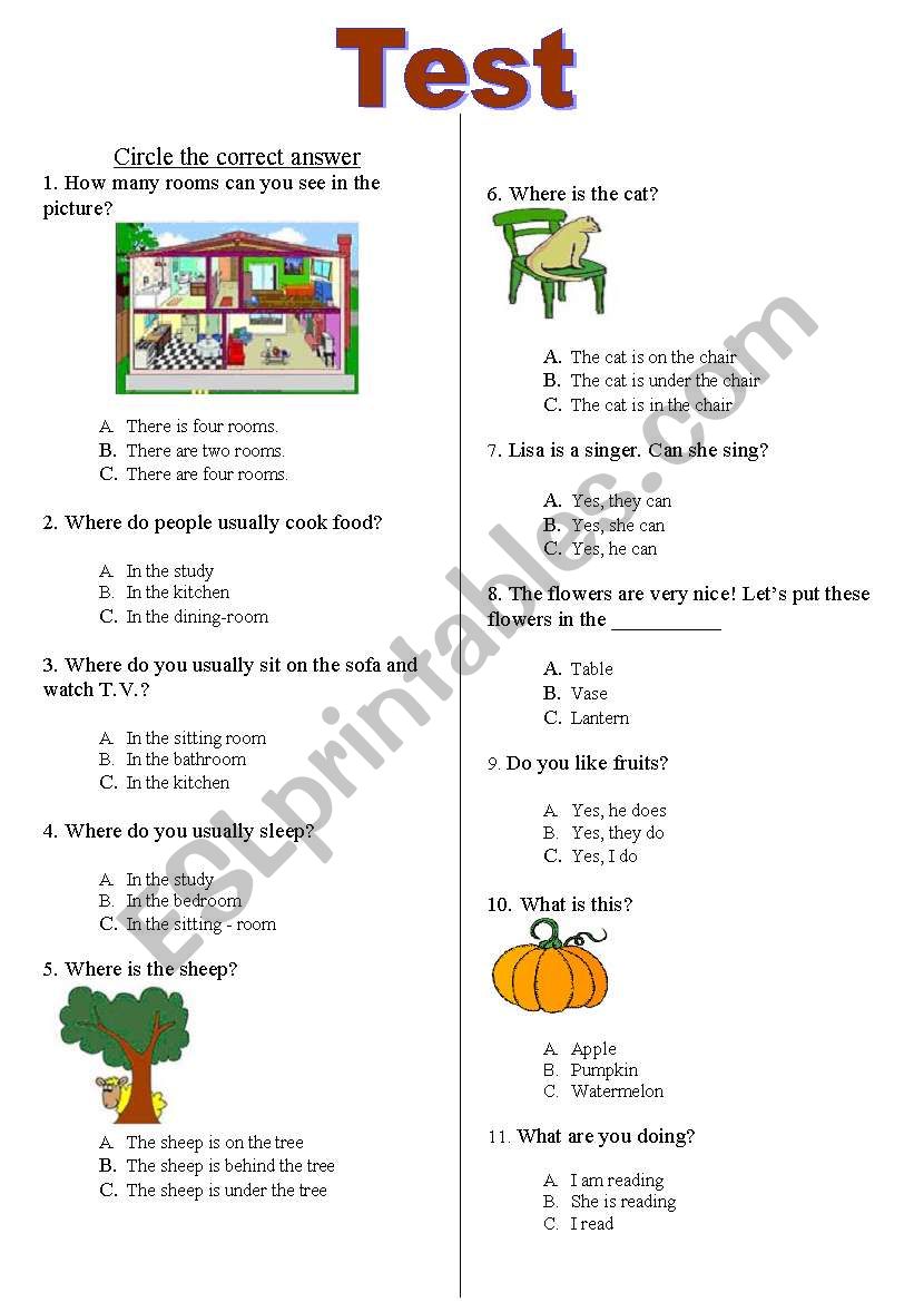 Test  worksheet