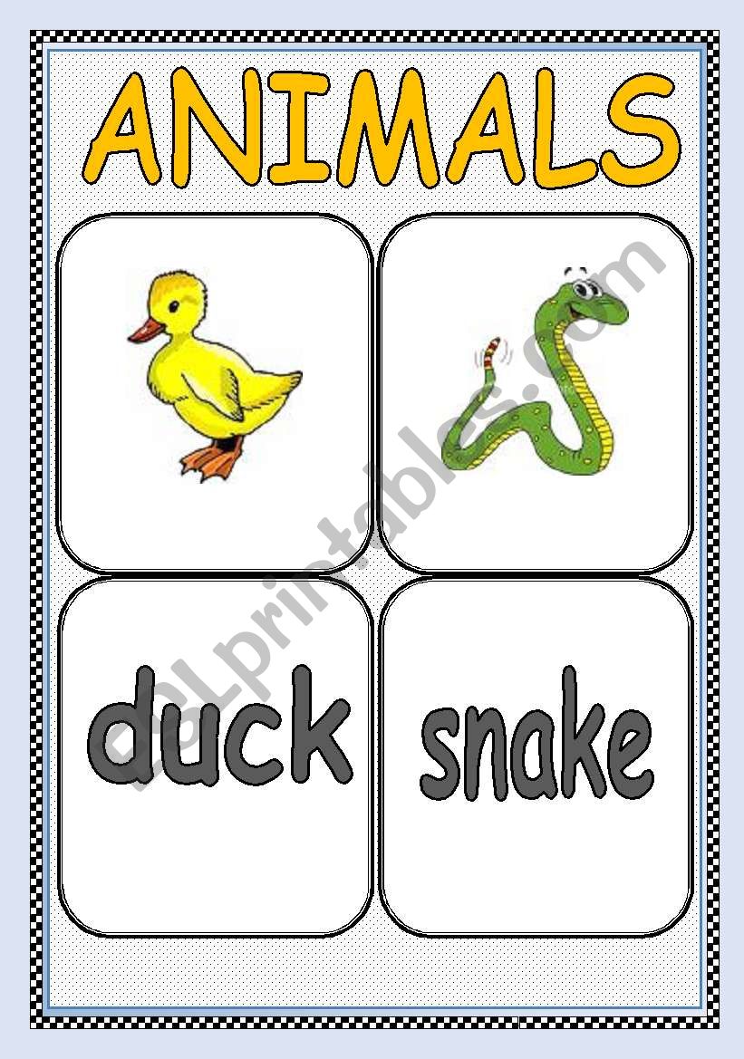 ANIMALS FLASHCARD or POSTER ( Part : 7 ) | TWO PAGES |