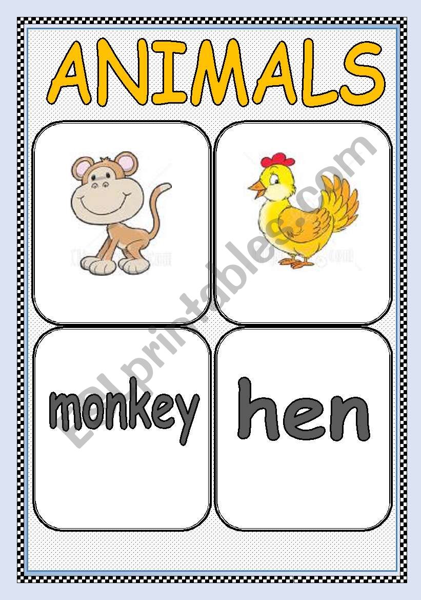 ANIMALS FLASHCARD or POSTER ( Part : 8 ) | TWO PAGES |