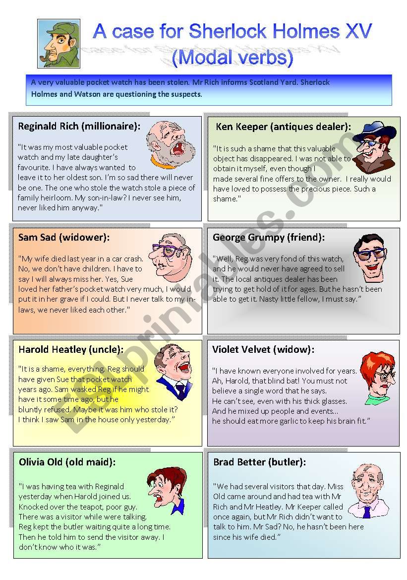 Sherlock Holmes case XV: Modal verbs